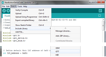 GTT Client within Arduino Libraries